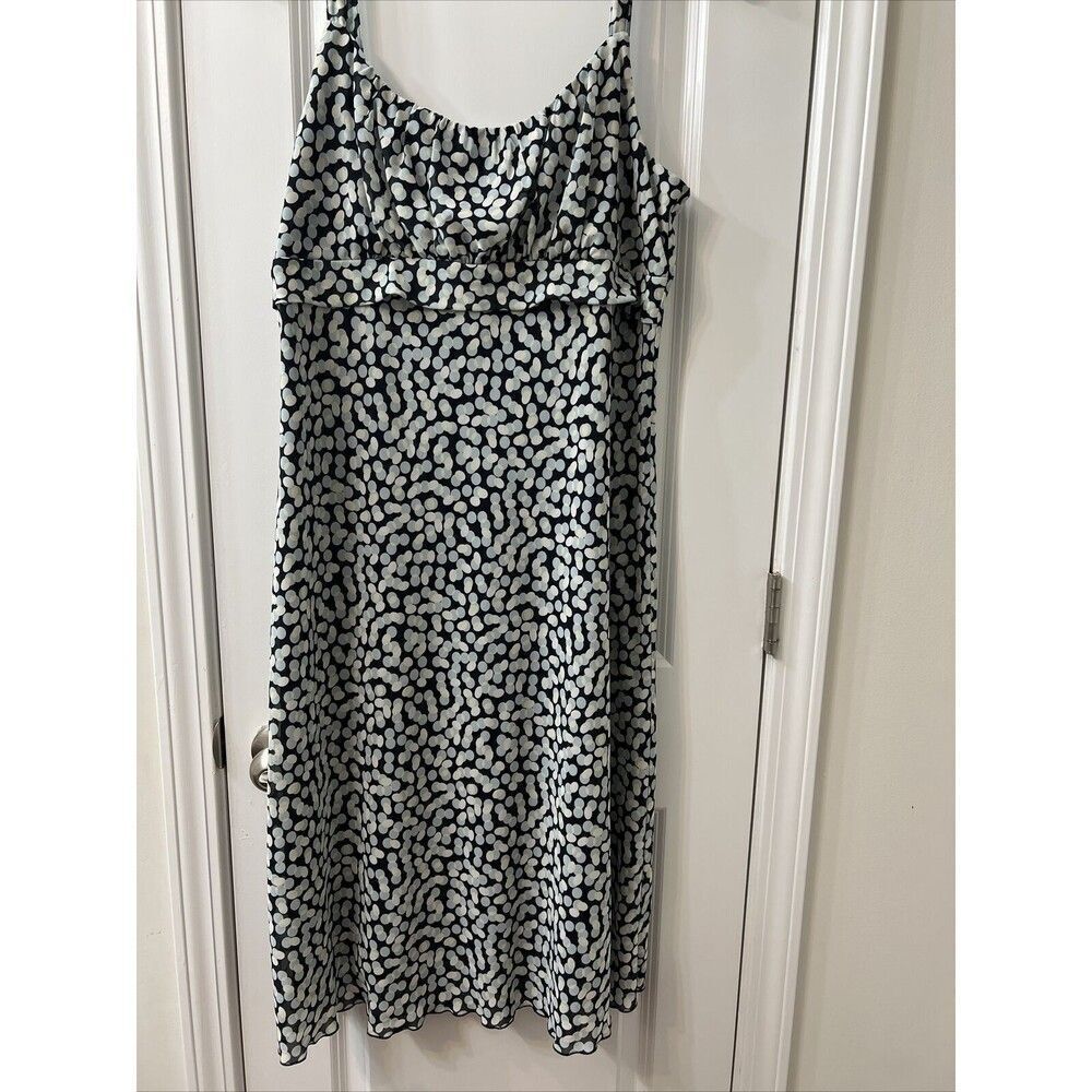 BELIEVE Midi‎ Dress Size 16 Chiffon Ruffle Hemline Sleeveless VINTAGE Dots